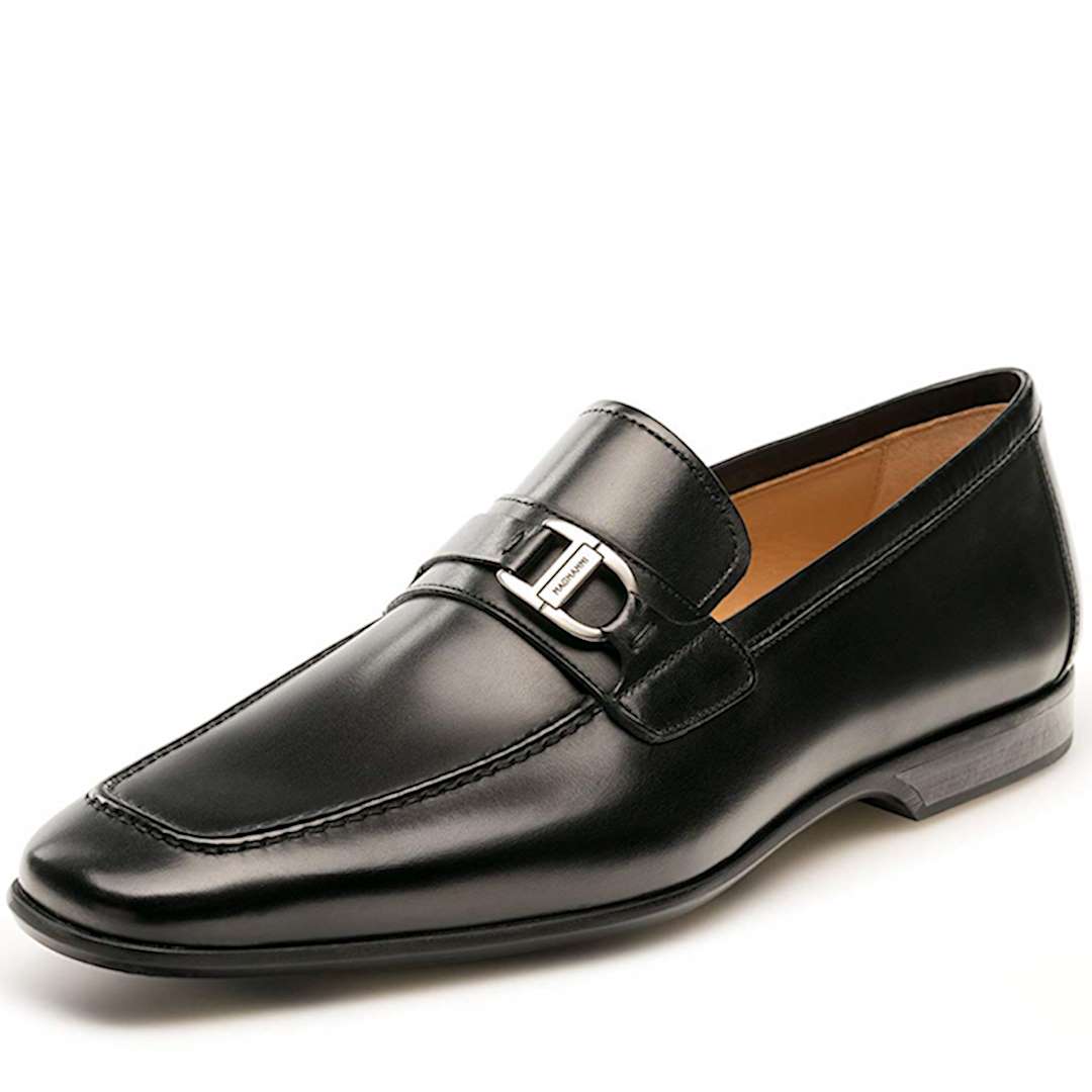 Mens Wedding Shoes Special Occasion Leather Look Glossy Black & Brown Slip-On 