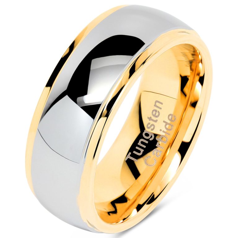 100S JEWELRY Gold And Silver Two Tone Tungsten Ring For Men And Women 768x768 