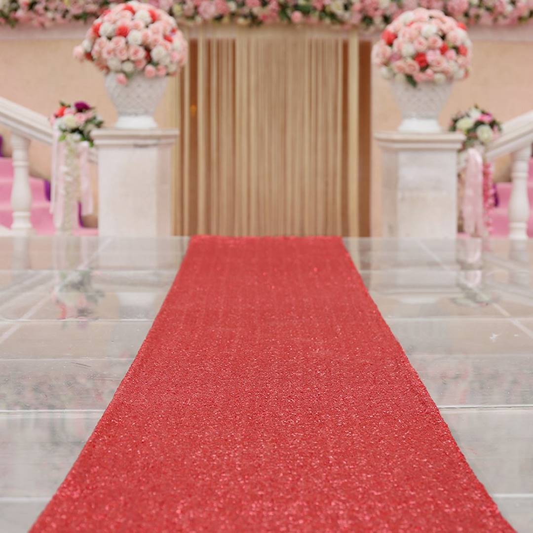 Red Carpet Wedding Party Decoration Aisle Runner Rugs 1-2m Width 150gsm 