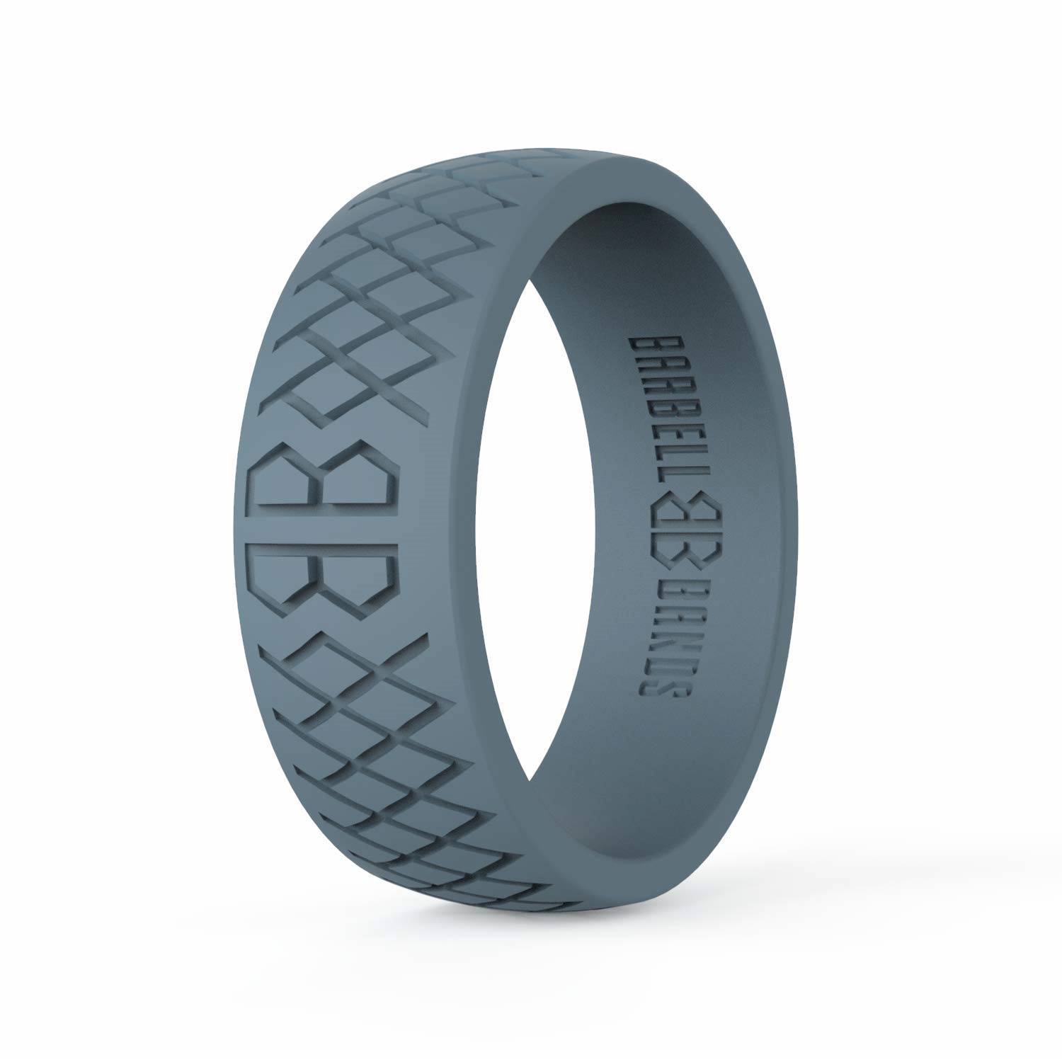 Barbell Bands Tire Tread Silicone Wedding Band for Men