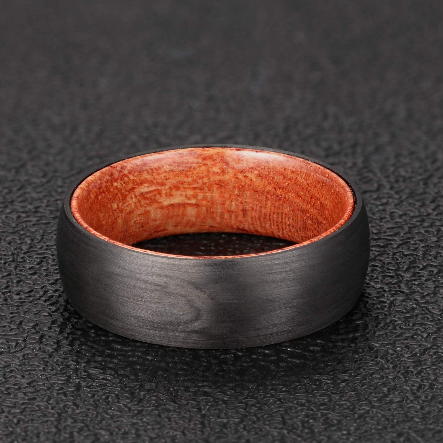 Pure Black Poya Rosewood Carbon Fiber Ring