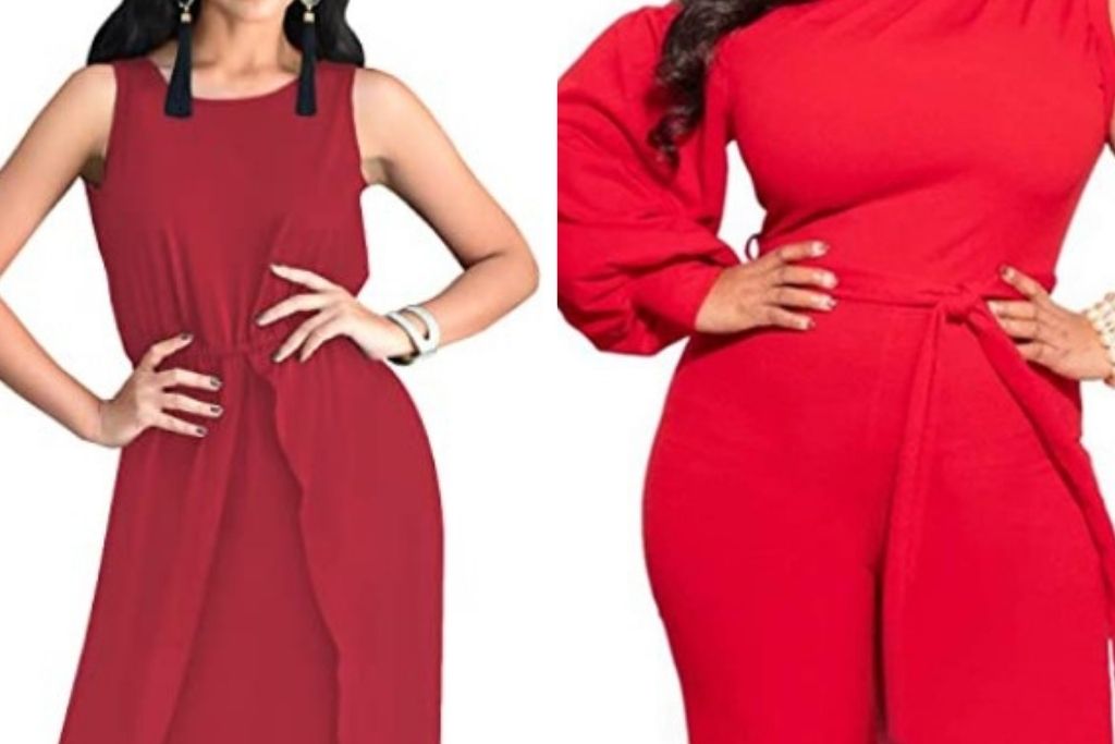 Plus size formal RED jumpsuits for wedding