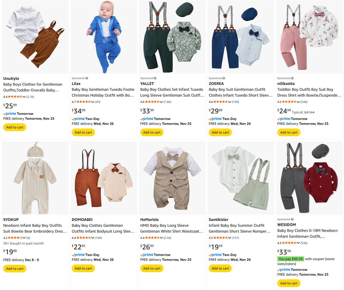 amazon baby boy clothes for weddings