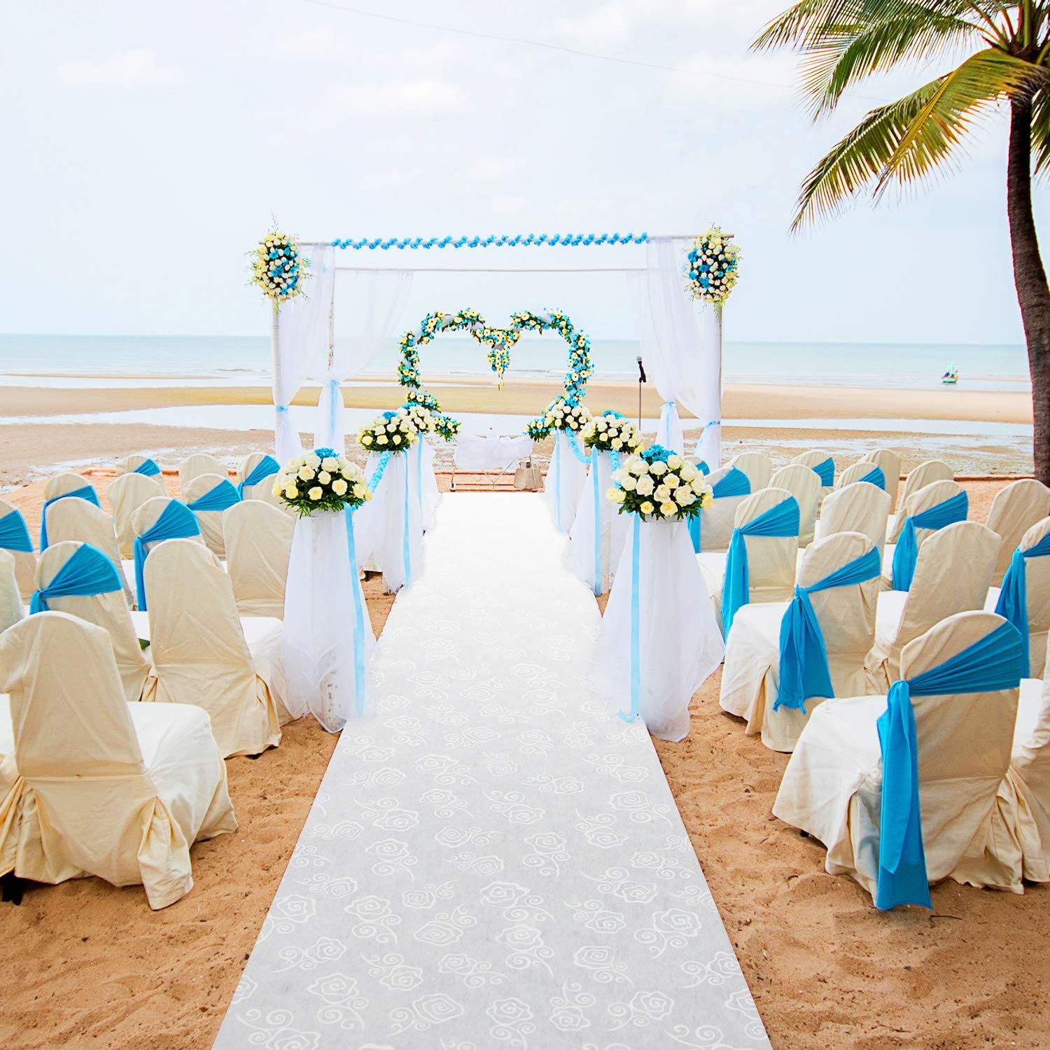 FrenzyBird non-woven wedding aisle runner with subtle floral pattern