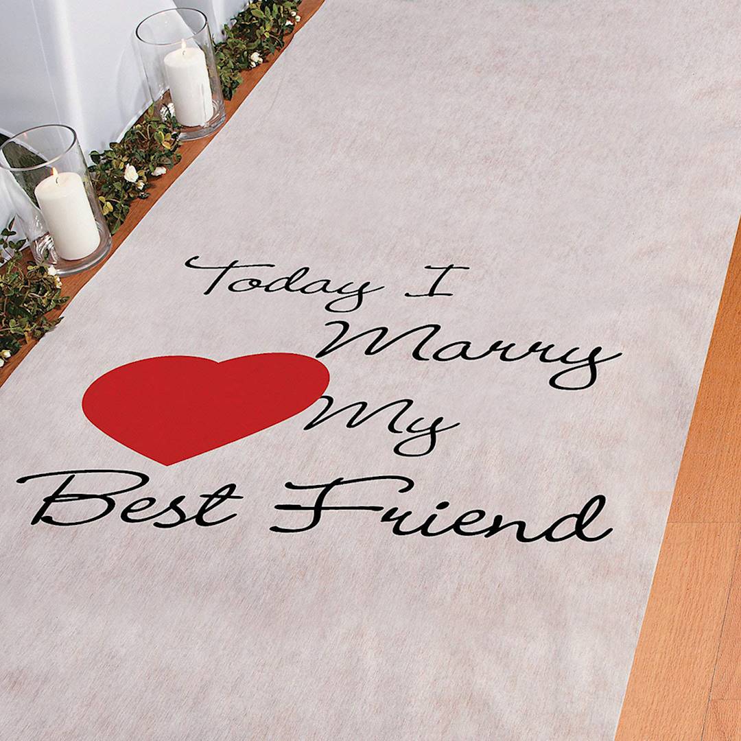 Today I Marry My Best Friend printed wedding aisle runner